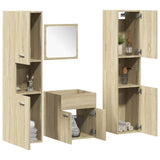 4 Piece Bathroom Furniture Set Sonoma Oak Engineered Wood 3324998