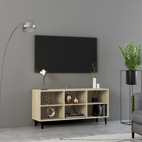 TV Cabinet with Metal Legs Sonoma Oak 103.5x30x50 cm 805953