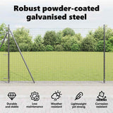 Fence Post with Concrete Base 13 pcs Grey Powder-Coated Steel 42004309