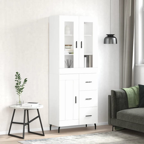 Highboard White 69.5x34x180 cm Engineered Wood 3198673