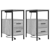 Bedside Cabinet with Drawer 2 pcs Grey Sonoma 30 x 48 x 61 cm 859417