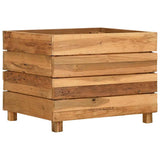 Raised Bed 50x40x38 cm Recycled Teak Wood and Steel 47421