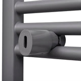 Grey Bathroom Central Heating Towel Rail Radiator Straight 600x1160mm 141892