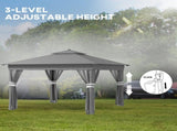 3.36 x 3.36m Pop Up Gazebo Party Tent with Solar-Powered LED Lights, Adjustable Event Shelter with T3398P551621