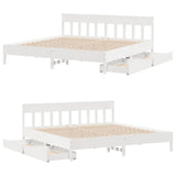 Bed Frame without Mattress White 200x200 cm Solid Wood Pine 3301855