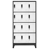 Locker Cabinet Anthracite and White 90x45x180 cm Steel 339816