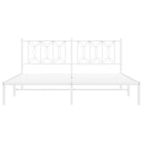 Metal Bed Frame without Mattress with Headboard White 180x200cm 376181