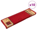 Stair Mats Self-adhesive 10 pcs 65x21x4 cm Red 149839