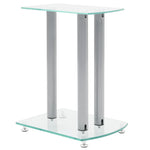 ZNTS Aluminum Speaker Stands Transparent Safety Glass 2pcs 50138