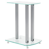 ZNTS Aluminum Speaker Stands Transparent Safety Glass 2pcs 50138