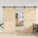 Sliding Door Hardware Kit 305 cm Steel Black 3295781