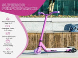 Electric Scooter for Kids Aged 4-7 Years, with Flashing LED Lights, Rear Auxiliary Wheels, Purple T3398P349469