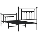 Bed Frame Black Powder-Coated Steel Single Metal Bed Frame 353546