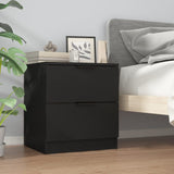 ZNTS Bedside Cabinets 2 pcs Black Engineered Wood 811217