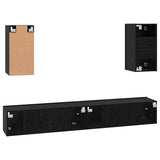 Wall TV Cabinet 3 pcs 100 x 30 x 30 cm Black Oak 3393346