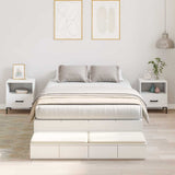 Storage Bed Frame with Drawer White 120 cm Engineered Wood 3335685