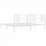 Metal Bed Frame without Mattress with Headboard White 200x200cm 376380
