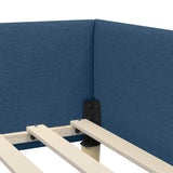 Corner Bed Frame with Headboard Blue 80 x 200 cm Fabric 42016108