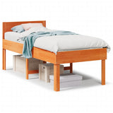 Bed Frame without Mattress Wax Brown 90x200 cm Solid Wood Pine 855740