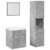 4 Piece Bathroom Furniture Set Concrete Grey Engineered Wood 3324879