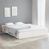Bed Frame without Mattress White Solid Wood 150x200 cm King Size King Size 820038