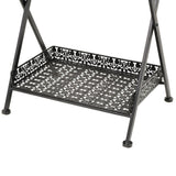 245941 Folding Tea Table Vintage Style Metal 58x35x72 cm Black