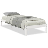 Extra Long Bed Frame without Mattress White 90x210 cm Solid Wood Pine 852403