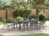 Garden Dining Set 9 pcs Anthracite Powder-coated Steel 3378827