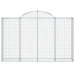 Arched Gabion Basket 200x30x120/140 cm Galvanised Iron 153486