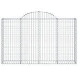 Arched Gabion Baskets 2 pcs 200x30x120/140 cm Galvanised Iron 3146131