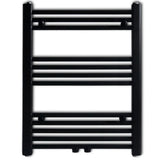 Bathroom Heating Towel Rail Radiator Straight 600x764 mm Black 141906