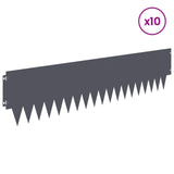 Lawn Edging 10 pcs 103 x 25 cm metal Anthracite 8008293