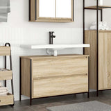 Bathroom Basin Cabinet with Drawers Sonoma Oak 90x34.5x60 cm 861878
