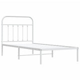 Metal Bed Frame without Mattress with Headboard White 90x190cm 352619