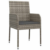 Garden Dining Set with Cushion 5 pcs Grey Poly Rattan 3380107