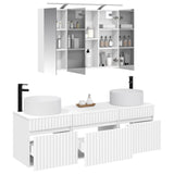 Bathroom Cabinet Set 4 pcs White Engineered Wood 3406655
