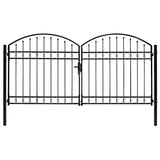 Fence Gate ASSEN Double Door with Arched Top Steel 300x125 cm 143089