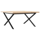 ZNTS Coffee Table X-Frame 90x90x45.5 cm Solid Wood Pine and Steel 3282753