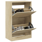 Shoe Cabinet Sonoma Oak 60x34x96.5 cm Engineered Wood 839947