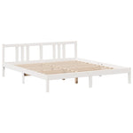 ZNTS Bookcase Bed without Mattress White 200x200 cm Solid Wood Pine 3322350