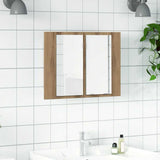 LED Mirror Cabinet Artisan Oak 60x12x45 cm Engineered Wood 856283