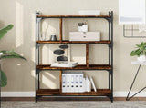Bookcase 4-Tier Smoked Oak 76x32x123 cm Engineered Wood 833937