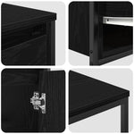 ZNTS 3 Piece Bathroom Furniture Set - Black Oak Engineered Wood 3328379