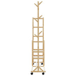 ZNTS Clothes Rack with Shelves and Wheels 100x38x175.5 cm Bamboo 4008919