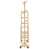 Clothes Rack with Shelves and Wheels 100x38x175.5 cm Bamboo 4008919