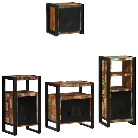 Bathroom Furniture Set 4 pcs Multicolour Solid Reclaimed Wood 3305651