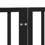Dog Gate with Door Foldable 4 Panels Black 320 cm Poplar Wood 352193