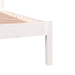 Bed Frame without Mattress Solid Wood Pine 140x190cm White 810411