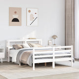 Bed Frame without Mattress White 160x200 cm Solid Wood Pine 3305831