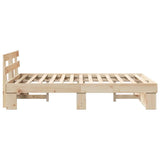 Bed Frame with Headboard Brown 135 x 190 cm Solid Pine Wood 872491
